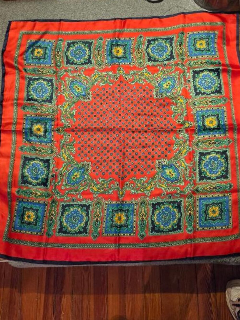 Vintage Square Silk Scarf